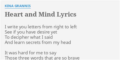 heart and mind lyrics